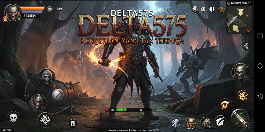 Screenshot menunjukkan suasana mencekam dalam gameplay DELTA575.