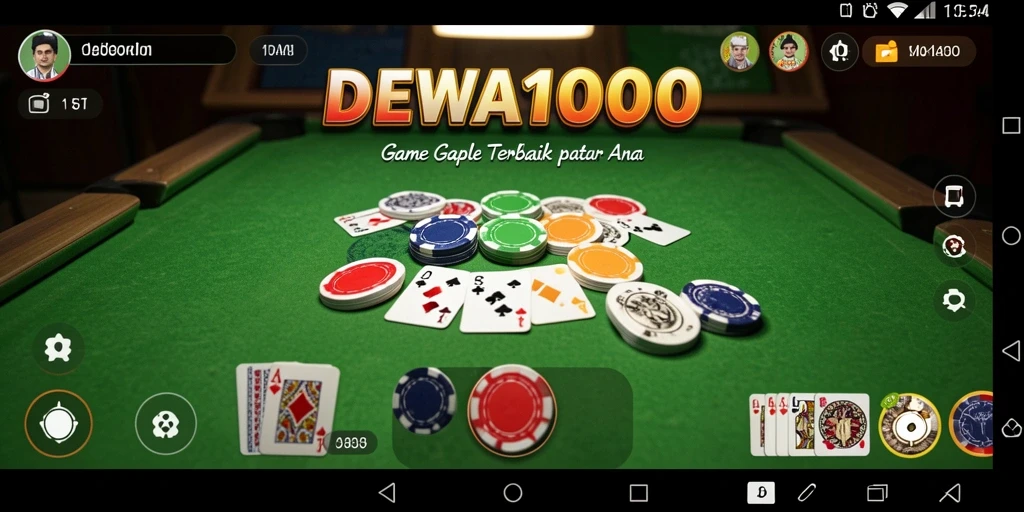 Screenshot utama DEWA1000 menampilkan keseruan permainan Gaple.