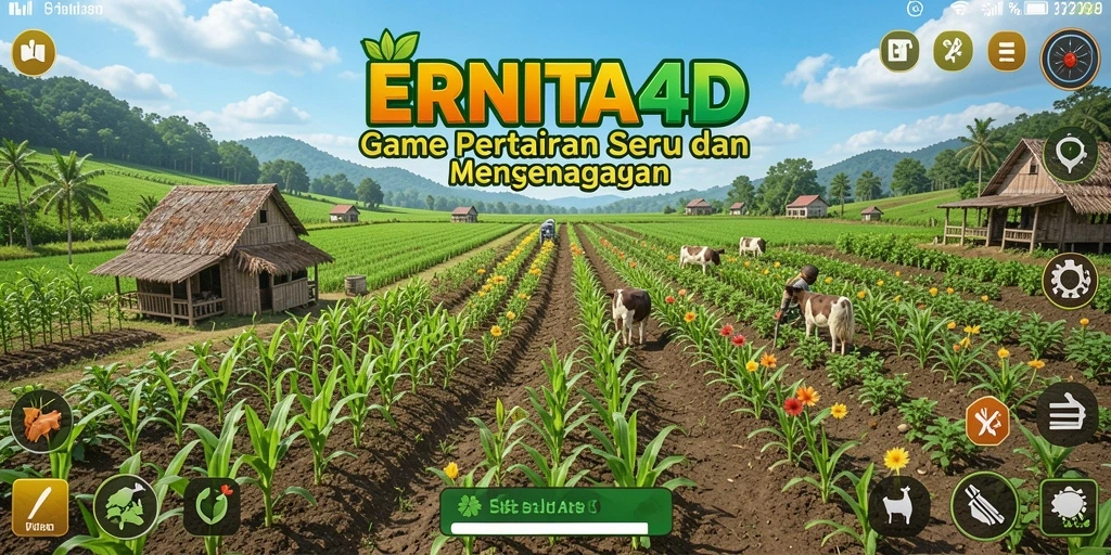 Tampilan gameplay menarik dari ERNITA4D yang menunjukkan aktivitas bertani.