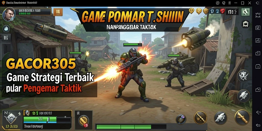 Tangkapan layar gameplay GACOR305 dengan strategi intens.