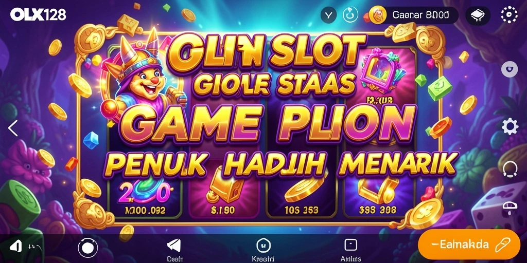Tangkapan layar menggambarkan gameplay seru OLX128 yang penuh warna.
