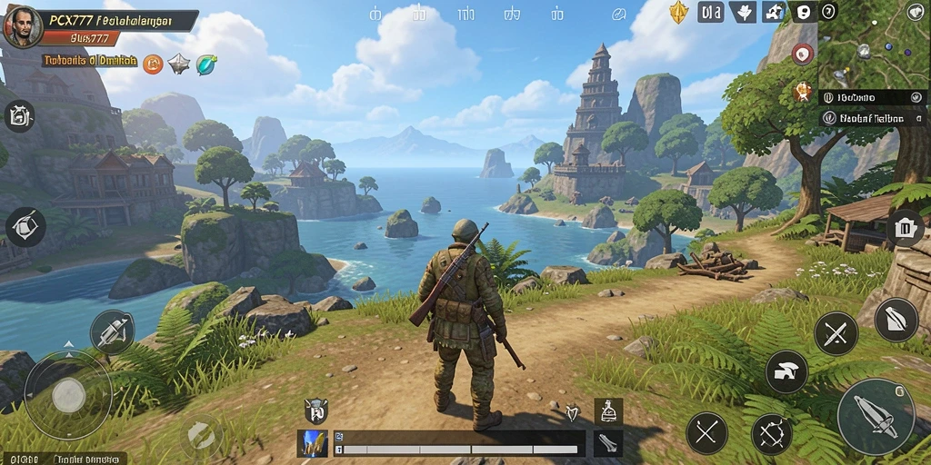Tampilan gameplay PCX777 yang penuh petualangan di dunia terbuka.