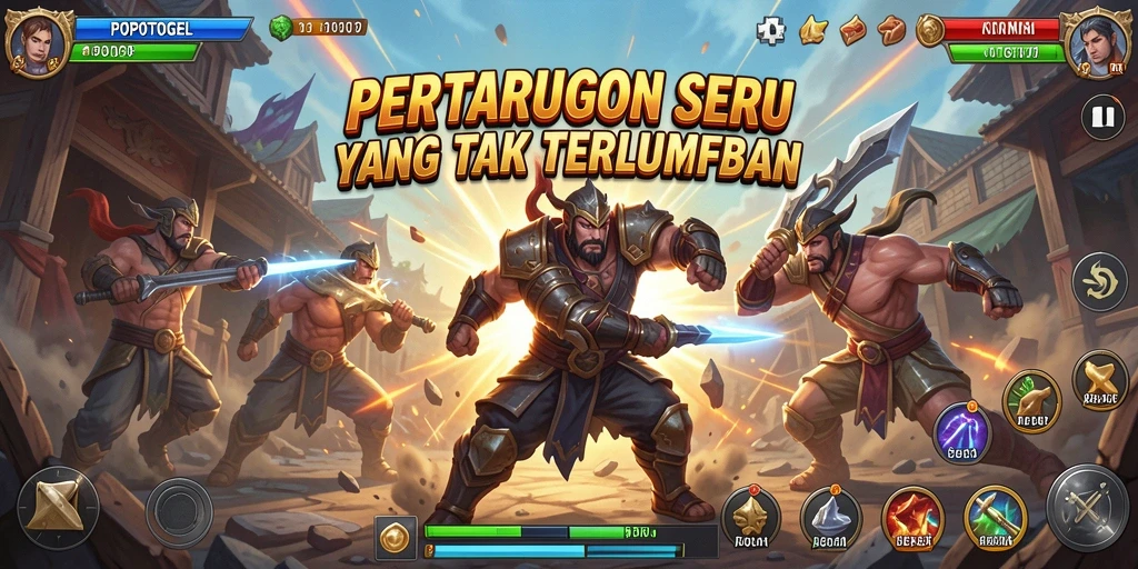 Tampilan aksi seru dalam gameplay POPOTOGEL yang mendebarkan.