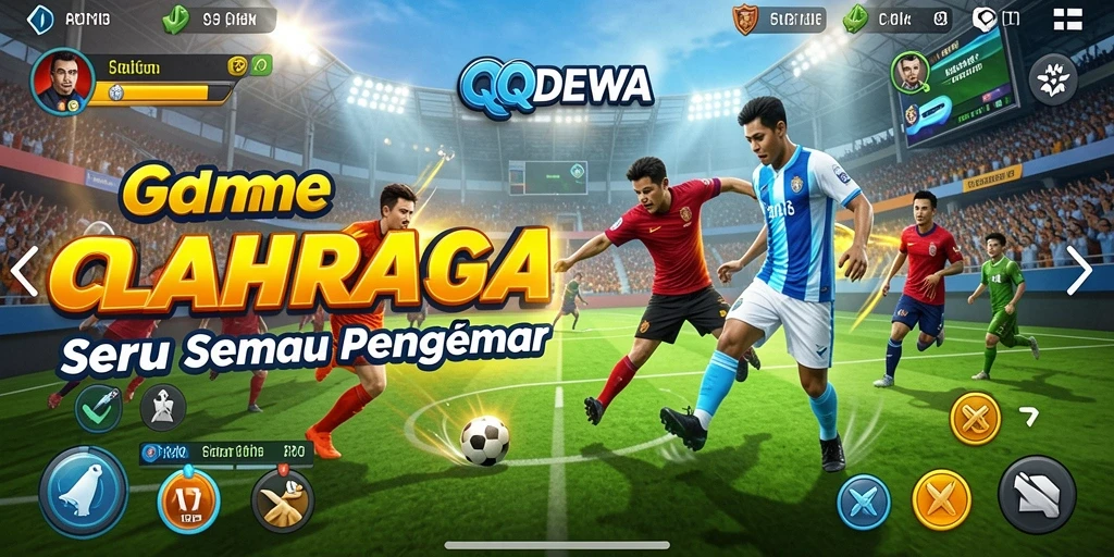 Tampilan gameplay olahraga yang menarik dan seru di QQDEWA.
