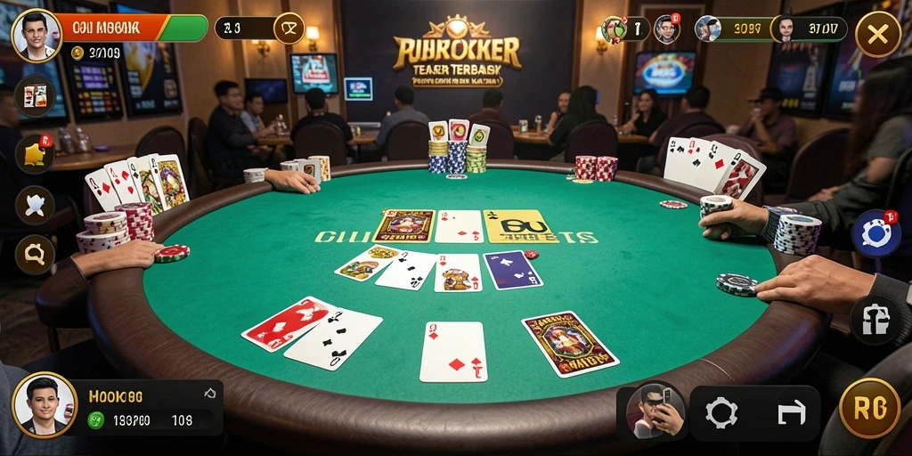 Tampilan gameplay Poker yang menarik dan interaktif dalam RP8.
