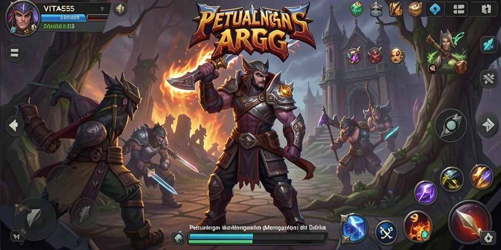Tangkapan layar utama VITA555 menampilkan pertarungan epik dalam gameplay ARPG.