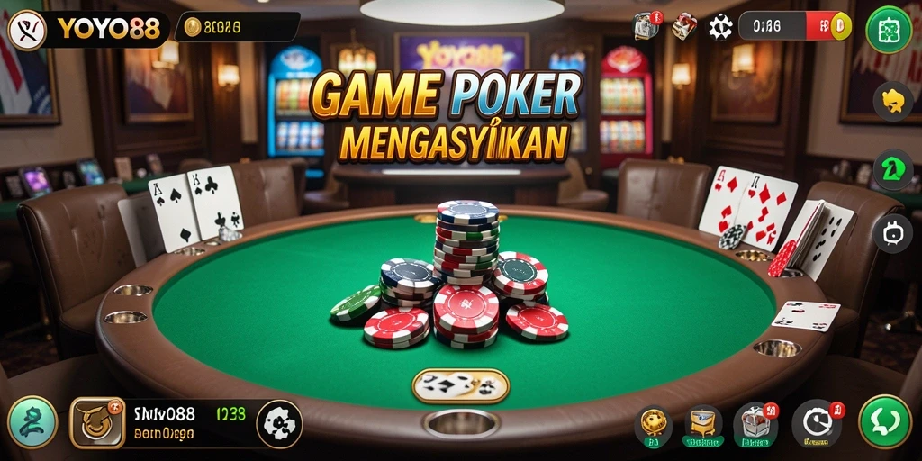 Tampilan gameplay seru dalam aplikasi poker YOYO88.